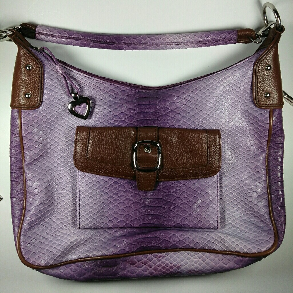 Sharif Snakeskin Embossed Leather Shoulder Bag